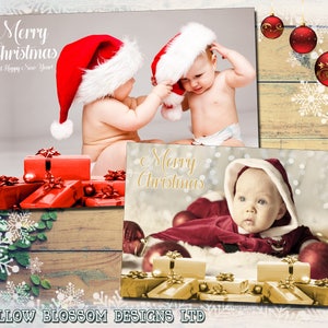 10 volledige foto gepersonaliseerde kerstfoto wenskaarten jongen meisje tweeling familie unisex bedankbriefje gevouwen kaarten bedrukte kinderen op maat