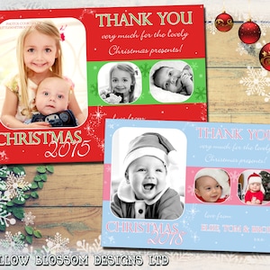 10 familiefoto kerst bedankkaarten gevouwen ansichtkaart gepersonaliseerde kinderen kinderen baby kind schattige jongen meisje roze blauw rood groen wit plezier