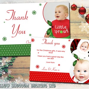 10 Jungen Mädchen Zwillinge Foto Weihnachten Danke Karten Klapppostkarte Personalisierte Kinder Kinder Baby Kind Geschwister Bruder Schwester Grün Rot
