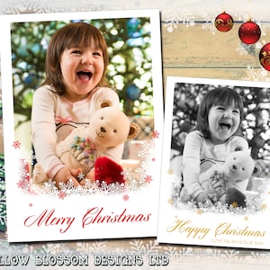 10 biglietti d'auguri natalizi con foto Cartolina piegata Festività natalizie Foto di bambini Animali di famiglia Cani Gatti Disegni personalizzati di fiori gialli