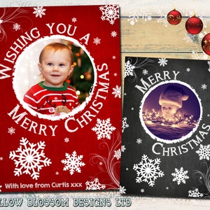 10 Tafel Nach Maß Familie Andenken Foto Weihnachtsgrußkarten Gedruckt Klapppostkarte Personalisiert Danke Niedliche Schneeflocken Kinder