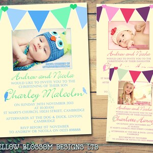 10 cartoline fotografiche stampate congiunte Uccelli naturali Crema Battesimo Compleanno Cerimonia di denominazione Giorno Battesimo Inviti Ragazzo Ragazza Gemelli Unisex Verde