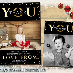 10 gepersonaliseerde kerstbedankkaarten met foto en enveloppen GRATIS LEVERING IN HET VK Kinderen Kind Baby Familie Premiumkwaliteit