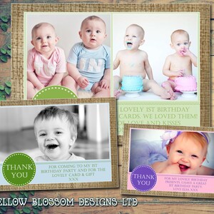 10 Hessische rustieke natuurlijke meisjes jongens tweeling Unisex gezamenlijke dank u kaarten partij doop verjaardag naamgeving dag doopsel gepersonaliseerd paars