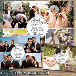 10 fotomontage klassieke bruiloft bedankkaarten gepersonaliseerde heer en heer met afgedrukte foto's heer en mevrouw gevouwen blanco platte ansichtkaarten mevrouw en mevrouw