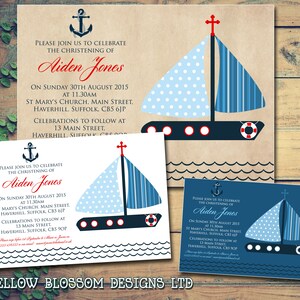 STAMPABILE DIGITALE SCARICABILE 10 rustico barca nautica marinaio ancora invita congiunto personalizzato battesimo battesimo giorno battesimo inviti