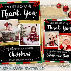 印刷可能、デジタルダウンロード可能、写真入りのパーソナライズされたクリスマスサンキューカード、子供、赤ちゃん、家族、友人