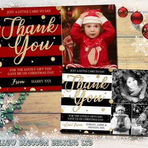 10 gepersonaliseerde kerstbedankkaarten met foto en enveloppen GRATIS LEVERING IN HET VK Kinderen Kind Baby Familie Premiumkwaliteit