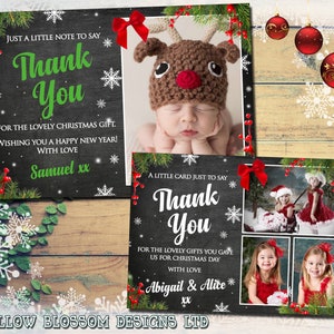 10 gepersonaliseerde kerstbedankkaarten met foto en enveloppen GRATIS LEVERING IN HET VK Kids Child Blanks Pack-bundel