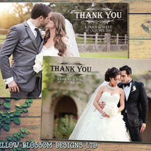 10 Querformat Voll Foto Hochzeit Dankeskarten Personalisiert Mr und Mr mit gedruckten Fotos Mr & Mrs Folded Blank Flat Postkarten Mrs und Mrs