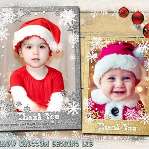10 gepersonaliseerde kerstbedankkaarten met foto en enveloppen GRATIS LEVERING IN HET VK Kinderen Kind Baby Familie Premiumkwaliteit