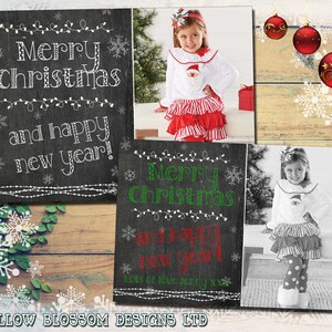 10 kinderfamilie aandenken foto kerstwenskaarten afdrukken gevouwen ansichtkaart feestelijke kerst gepersonaliseerde bedankkaarten schoolbord groen