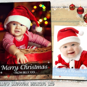 10 Nach Maß Baby Andenken Voll Foto Weihnachts Grußkarten Druck Klapppostkarte Festlich Personalisierte Dankeskarten Junge Mädchen Zwillinge