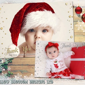 10 personalisierte Weihnachts-Dankeskarten mit Foto & Umschlägen KOSTENLOSE LIEFERUNG Kinder Kind Baby Familie Premium-Qualität