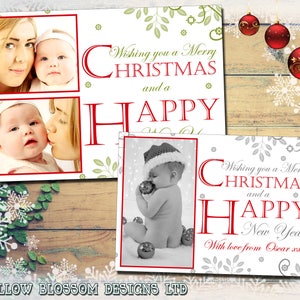 10 familie aandenken foto kerst wenskaarten afdrukken gevouwen ansichtkaart feestelijke gepersonaliseerde bedankkaarten jongen meisje tweeling schattige sneeuwvlok