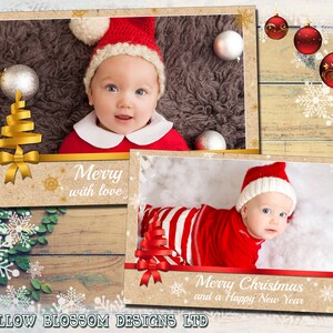 10 gepersonaliseerde kerstkaarten met foto, jongen, meisje, tweeling, familie, dank u, kinderen, gevouwen kaarten, shabby chic, GRATIS enveloppen en bezorging in het Verenigd Koninkrijk