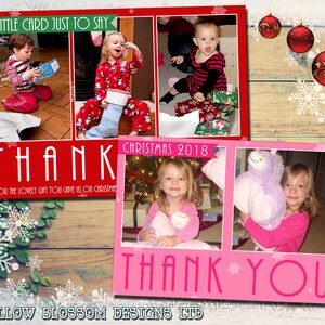10 Rojo Verde Plata Oro Blanco Gracias Tarjetas de Navidad Fotos impresas Recuerdo familiar Postal doblada Navidad Festiva Navidad Personalizada Niño Chica