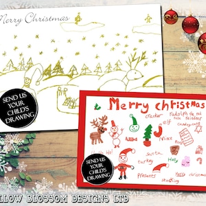 10 風景画 お子様の写真 絵画 クリスマス グリーティング カード プリント 折りたたみポストカード お祝い クリスマス パーソナライズ 子供用