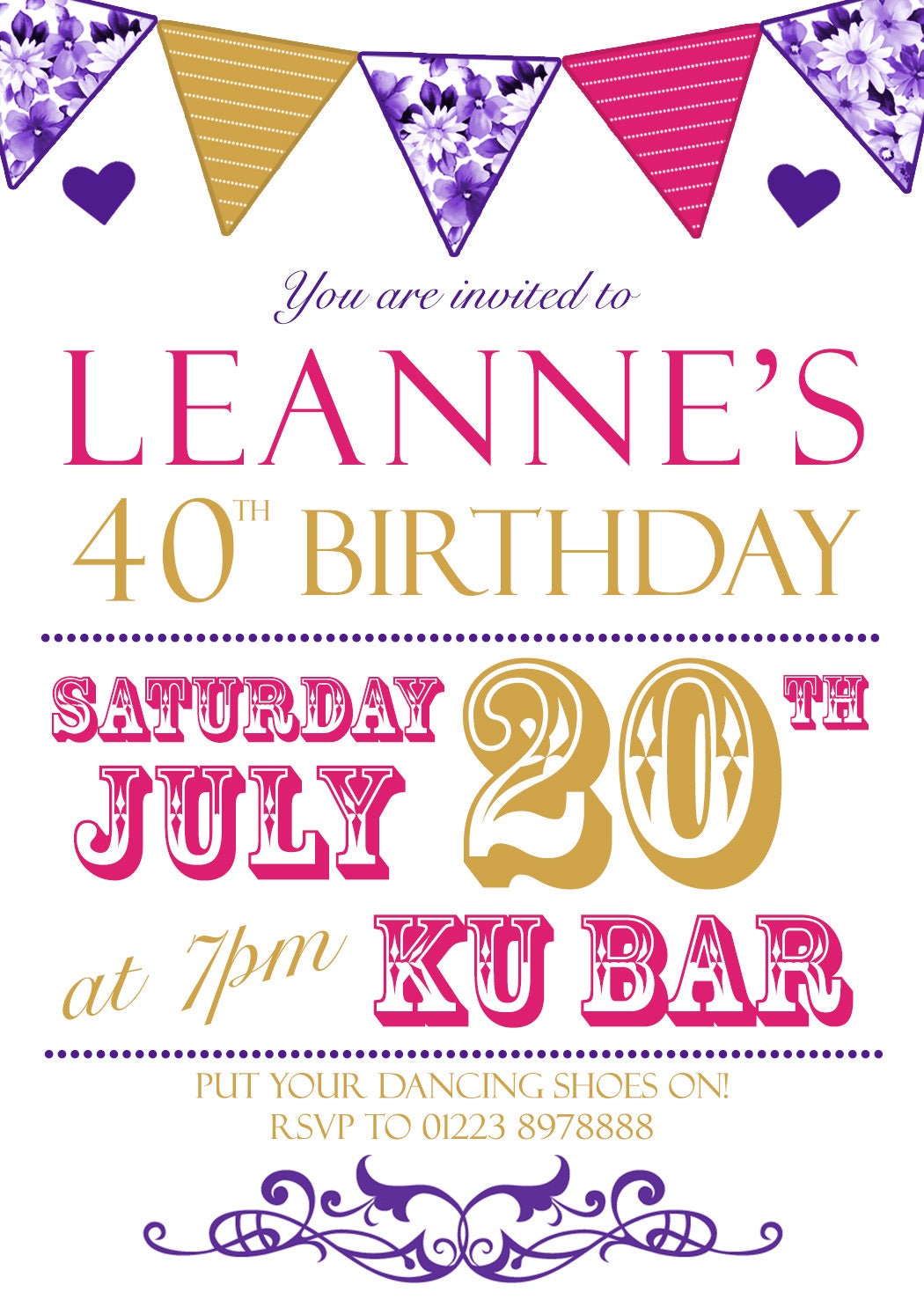 10 Funky Personalised Birthday Party Celebration Invitations Etsy UK