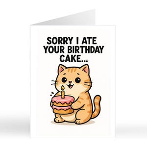 Divertente biglietto di auguri di compleanno a tema GATTO / Lei Lui / Mamma / Migliore amica / Sorella / Fratello / Gattaia / Amante dei gatti / Animale domestico / Biglietti umoristici per adulti con animali