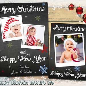 10 op maat gemaakte familie aandenken foto kerst wenskaarten afdrukken gevouwen ansichtkaart schoolbord gepersonaliseerde bedankkaarten jongen meisje tweeling