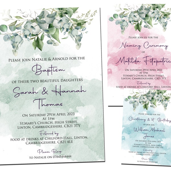 Christening Invitation Etsy UK