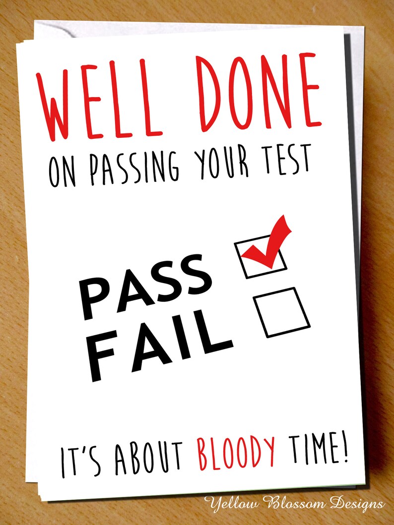 Free Printable Cards For Passing Driving Test