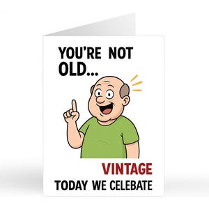 Carte d'anniversaire VINTAGE drôle / Pour lui / Papa / Meilleur compagnon / Frère / Vieillir / Grumpy Git / Cartes humoristiques pour adultes