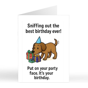 Divertente biglietto di auguri di compleanno per CANI / Lei Lui / Mamma / Migliore amico / Sorella / Fratello / Dog walker / Amante dei cani / Animale domestico / Biglietti umoristici per adulti con animali
