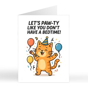 Divertente biglietto di auguri di compleanno a tema GATTO / Lei Lui / Mamma / Migliore amica / Sorella / Fratello / Gattaia / Amante dei gatti / Animale domestico / Biglietti umoristici per adulti con animali