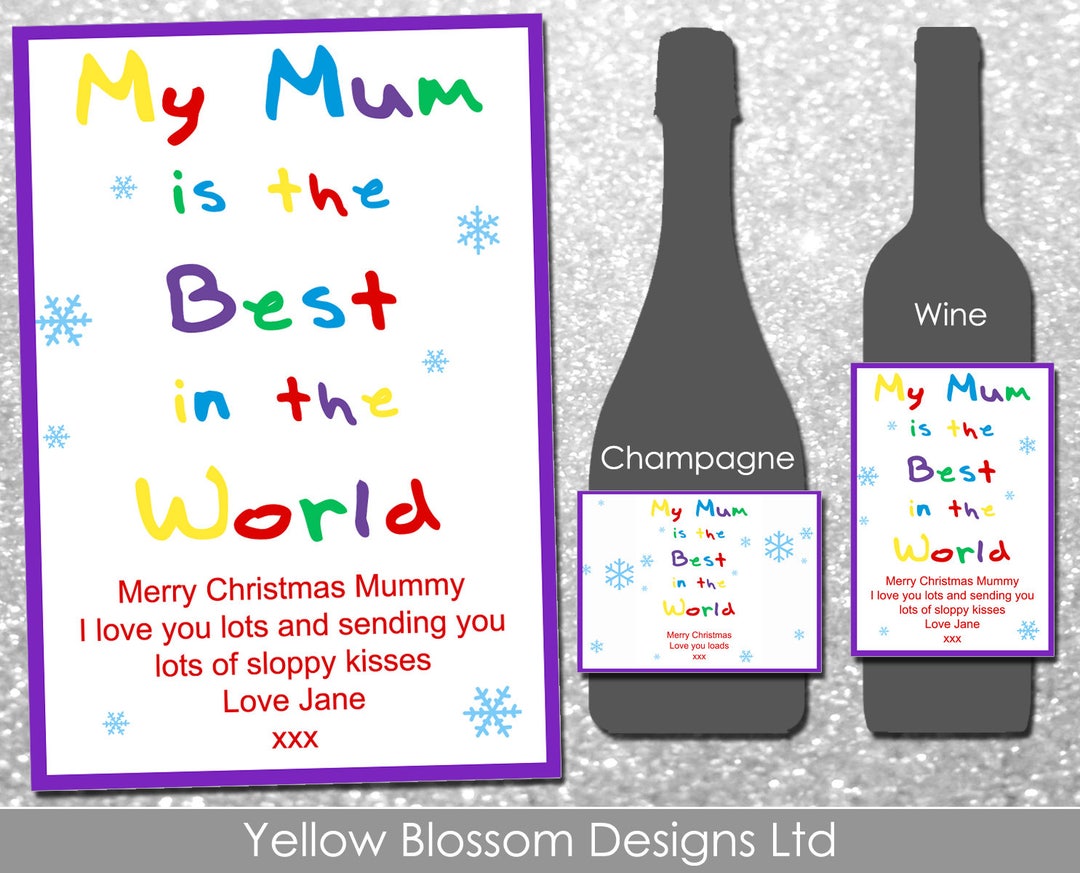 My Mum is the Best in the World Personalised Wine Champagne Etsy