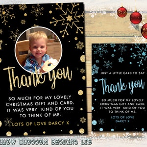 10 Personalisierte Weihnachts-Dankeskarten Weihnachtsfoto Klapppostkarte Notizen Kinder Familie Freunde Ihn Ihre Großeltern niedlichen Lebkuchenmann
