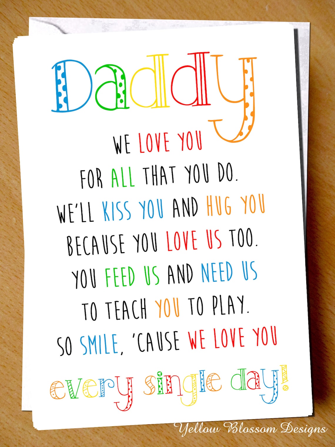 Cute Daddy I Love We Love You So Much Dad Daddy Greetings Card Etsy UK cute-daddy-i-love-we-love-you-so-much-dad-daddy-greetings-card-etsy-uk