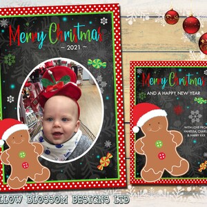 10 Personalisierte Weihnachtskarte Weihnachtsfoto Klapppostkarte Notizen Kinderfoto Oder keine Karten Familie Freunde Ihn Ihre Großeltern Niedliche Lebkuchen