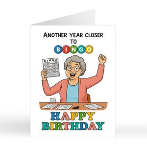 Divertente biglietto di auguri BINGO per compleanno / Per lei / Mamma / Migliore amica / Sorella / Gioco / Carte umoristiche per adulti