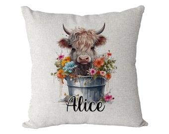 Highland Cow Home Decor Cushion Pillow Cover New Home Gift Accessories Cushion Cover Scottish Highland Cow Gift Christmas Present Birthday