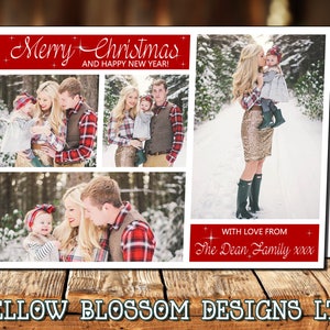 Montage 10er Pack Od Foto Personalisierte Weihnachtsgrußkarten Jungen Mädchen Zwilling Familie Dankeschön Gefaltet Gedruckt Kinder Maßgeschneidert
