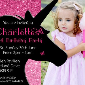 Personalised Childrens Birthday Invitations Printed Invites Boy Girl Joint Party 1st 2nd 3rd 4th 5th Unicorn Magical Rainbow Photo Card Kids image 3