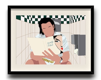 Pulp Fiction, Vincent Vega minimalist print poster, Pulp Fiction digital art poster, Framed print, Matted print, Mounted print