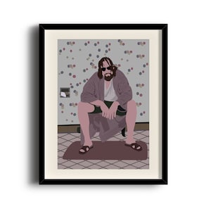 Big Lebowski, Dude minimalist print poster, Big Lebowski digital art poster, Framed print, Matted print, Mounted print