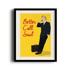 Better Call Saul, pôster minimalista de Saul Goodman, pôster de arte digital Better Call Saul, impressão emoldurada, impressão fosca, impressão montada