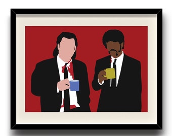 Pulp Fiction, Jules and Vincent Minimalist Print Poster, Pulp Fiction  Digital Art Poster, Framed Print, Matted Print, Mounted Print - Etsy