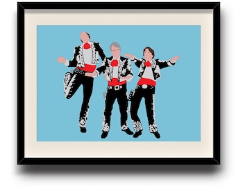 Póster minimalista de Tres Amigos, póster de arte digital de Tres Amigos, impresión enmarcada, impresión con paspartú, impresión montada
