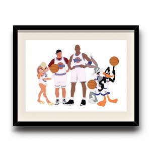 Space Jam Tune Squad minimalist print poster, Space Jam Tune Squad digital art poster, Framed print, Matted print, Mounted print