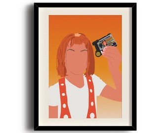 Leeloo The Fifth Element minimalist print poster, Leeloo The Fifth Element digital art poster, Framed print, Matted print, Mounted print