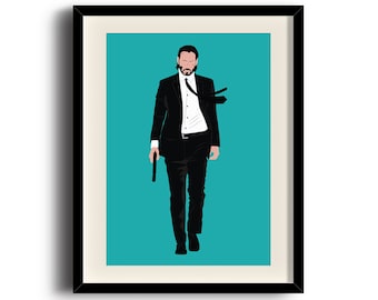 Keanu Reeves minimalist print poster, Keanu Reeves digital art poster, Framed print, Matted print, Mounted print