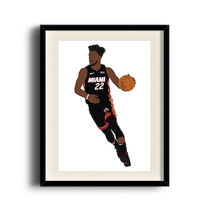 Jimmy Butler minimalist print poster, Jimmy Butler digital art poster, Framed print, Matted print, Mounted print