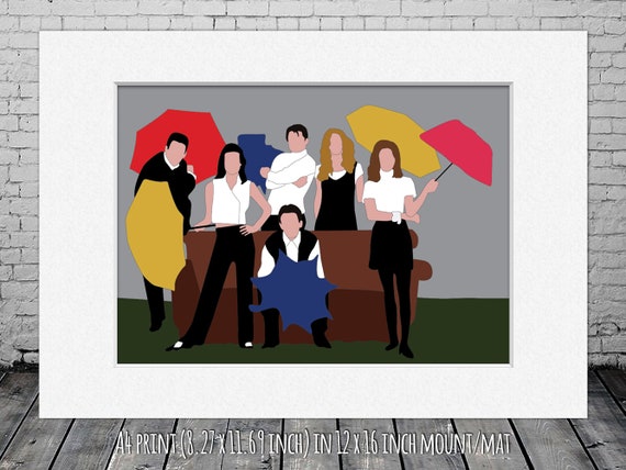 Friends Minimalist Print Poster, Friends Digital Art Poster