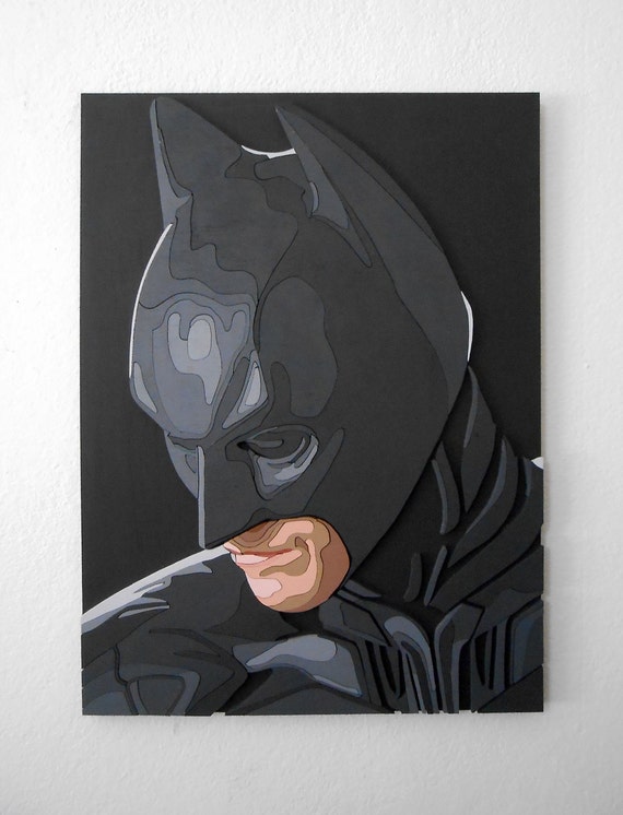 Batman the Dark Knight Wall Art 3D Wall Decor Scroll Saw Etsy