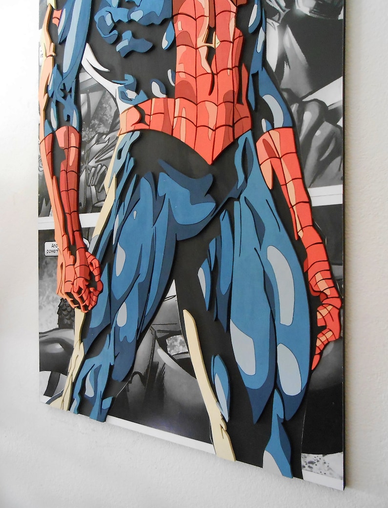 SpiderMan wall hanging SpiderMan wood wall art Etsy